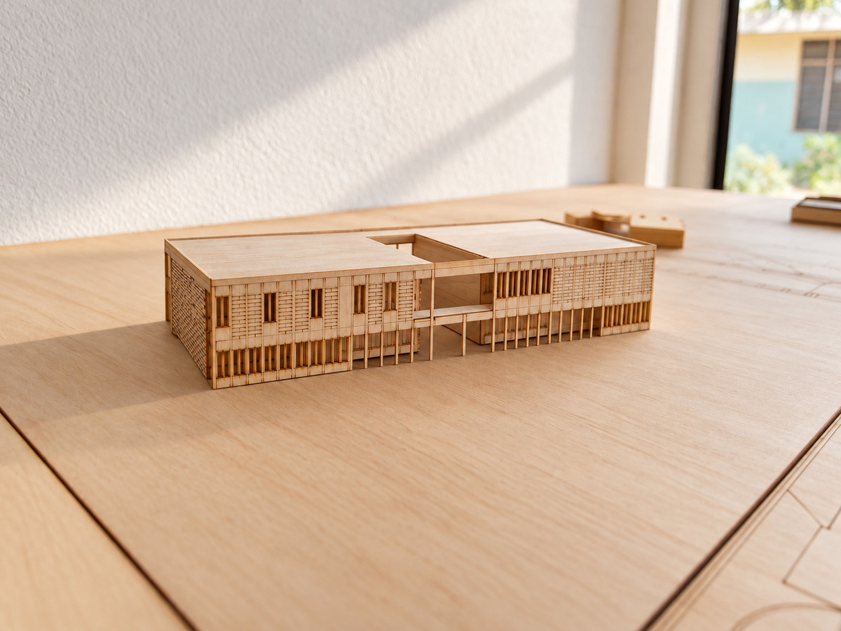 Proceso del modelo — Armado de edificios y fachadas de madera.