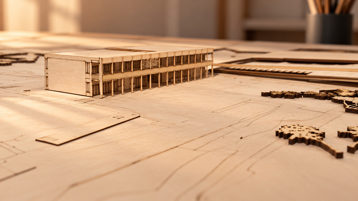 Proceso del modelo — Armado de edificios y fachadas de madera.
