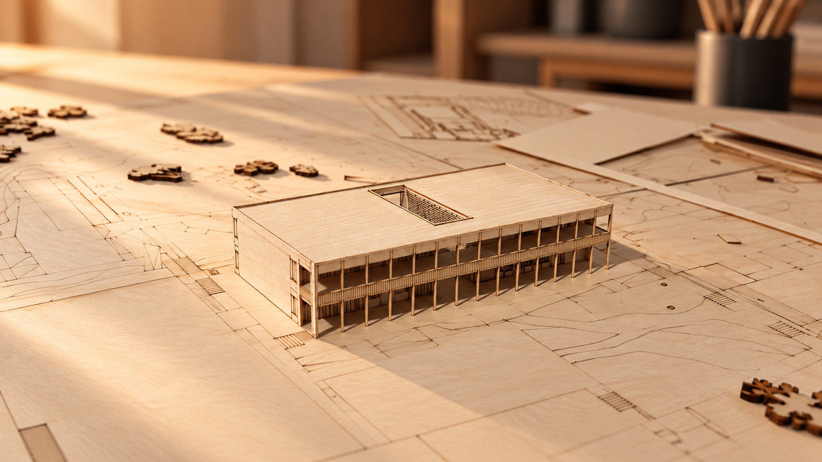 Proceso del modelo — Armado de edificios y fachadas de madera.