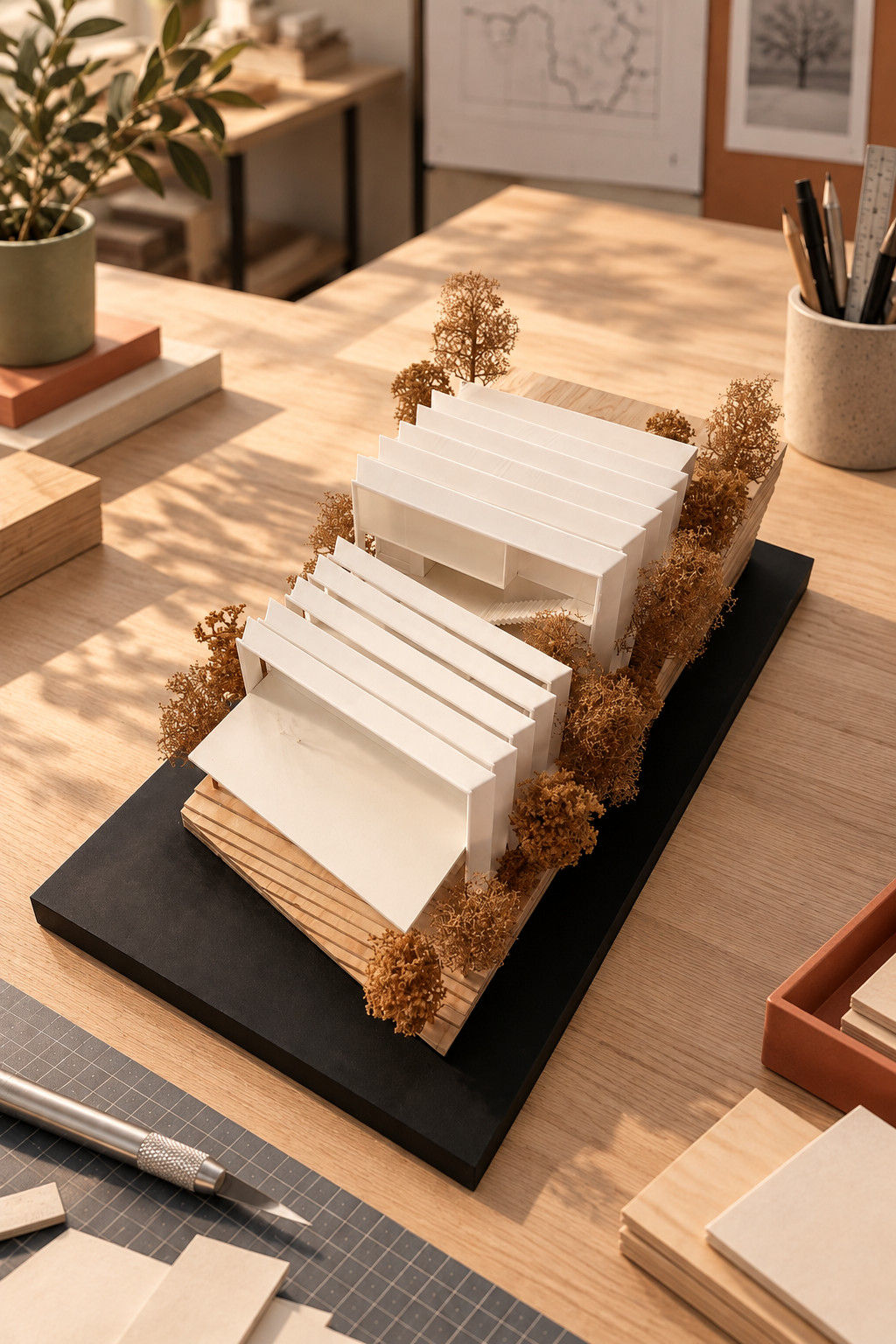 Vista cenital de la maqueta terminada.
